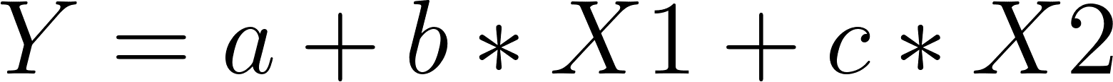 b and c are the regression coefficients