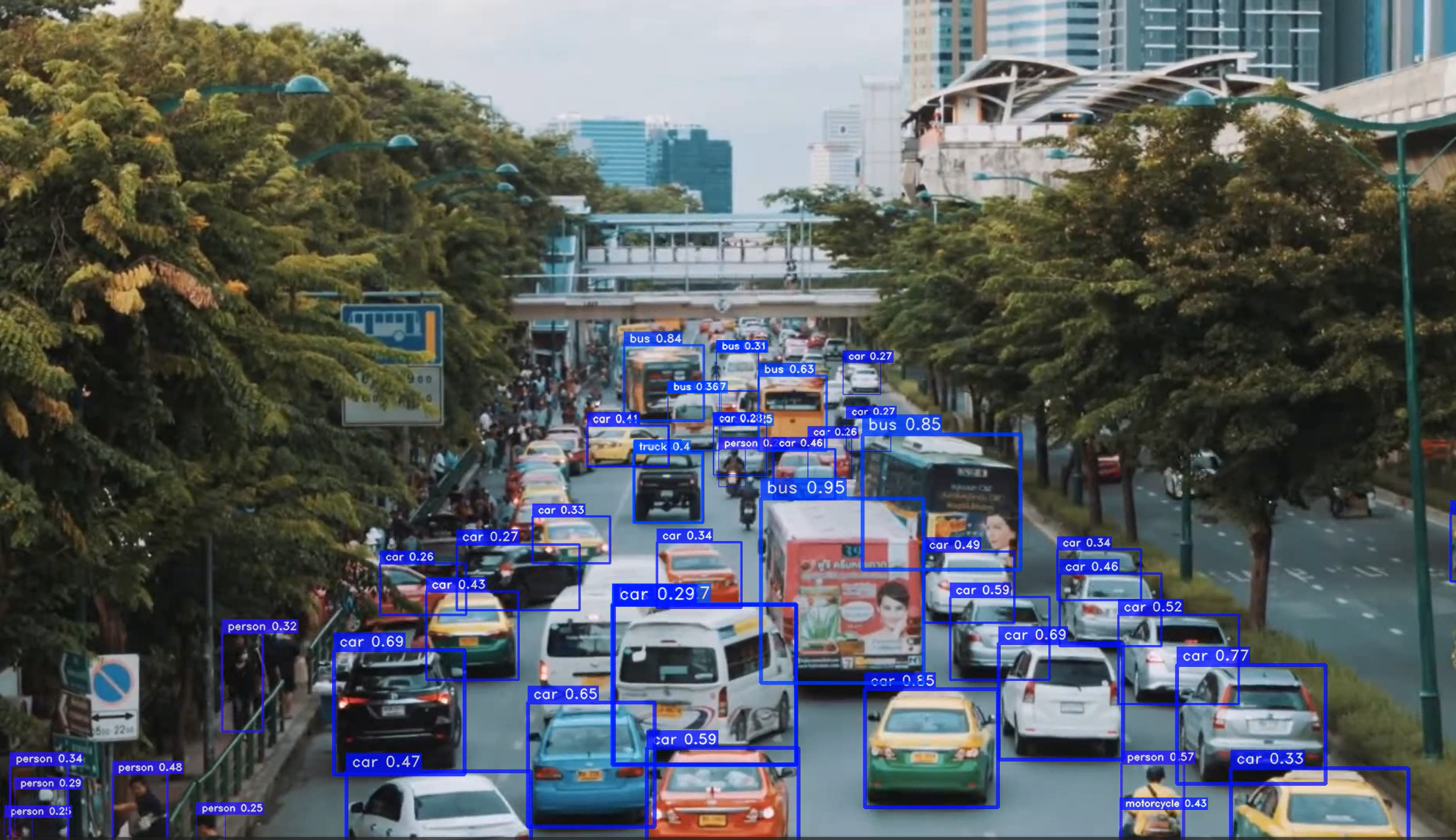Segmented Traffic Video - Image by Author