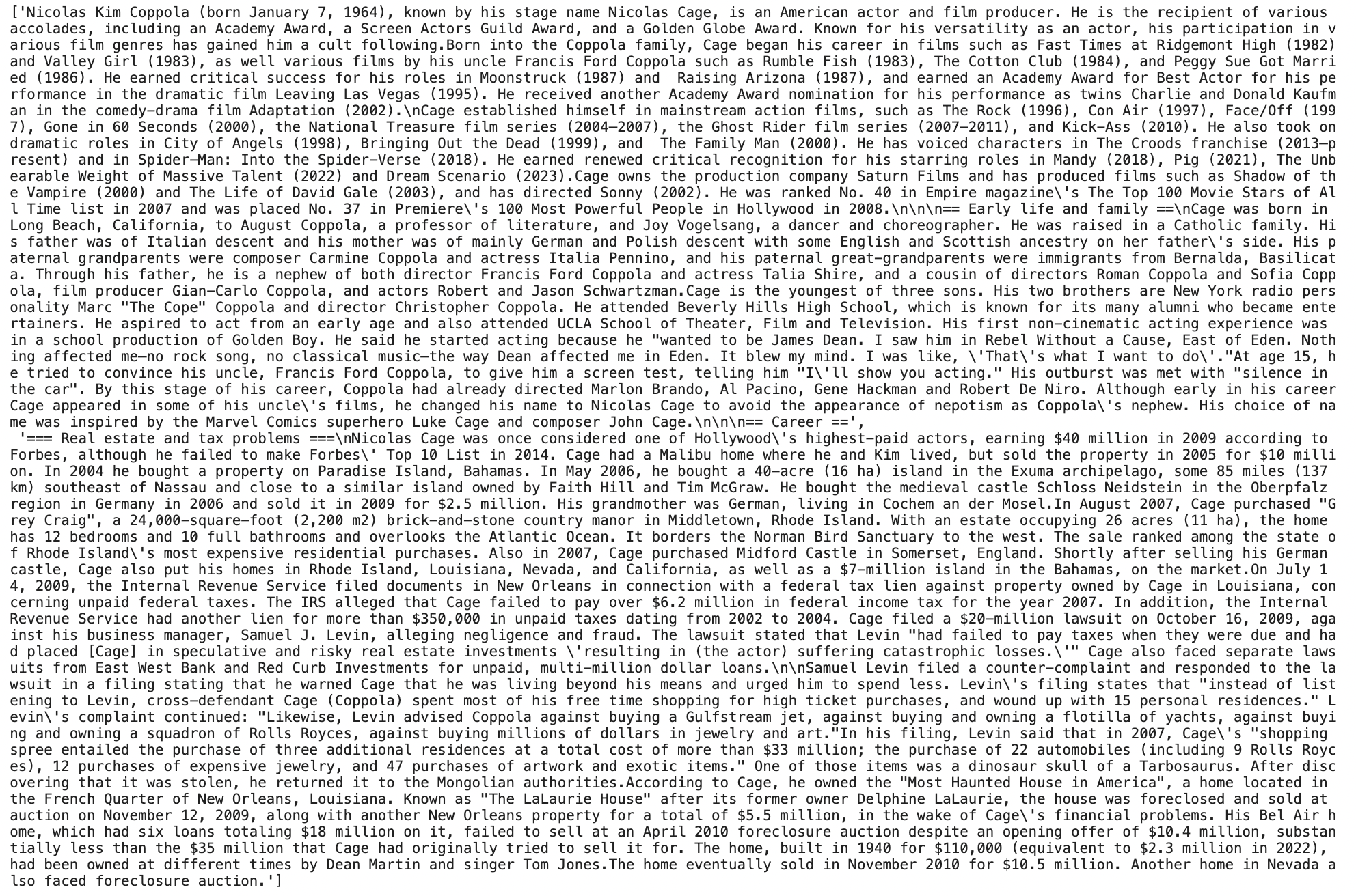 Retrieved text based on user query. Image by author.