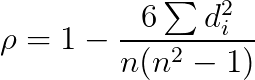 Spearman coefficient formula